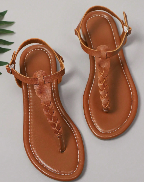 Dames Stylvolle Plat Sandale – Elegante Vierkant-Neus Ontwerp