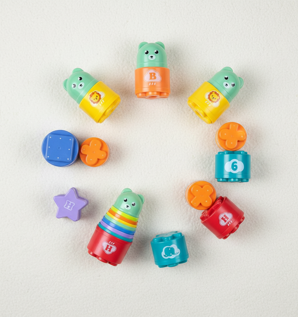 All 9 cups arranged in circle