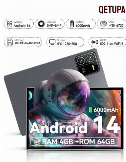 Android tablet on white surface