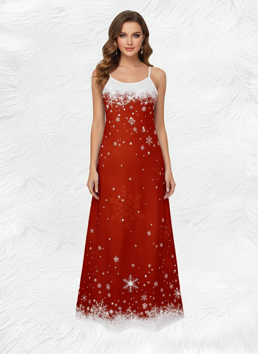 Close-up of snowflake dress