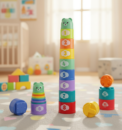 Cups stacked in playroom