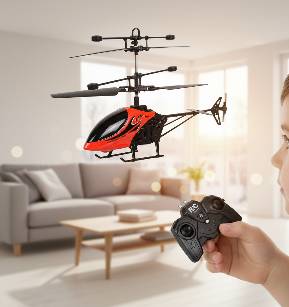 Helicopter in action