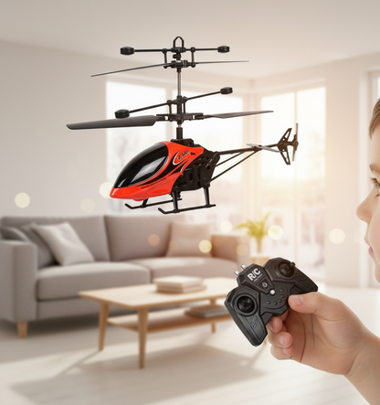 Helicopter in action