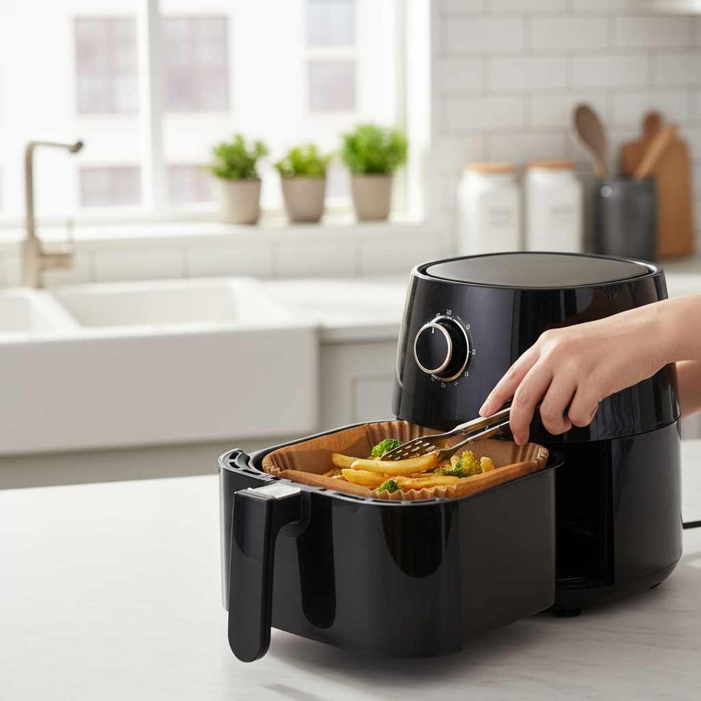 Liner in air fryer basket