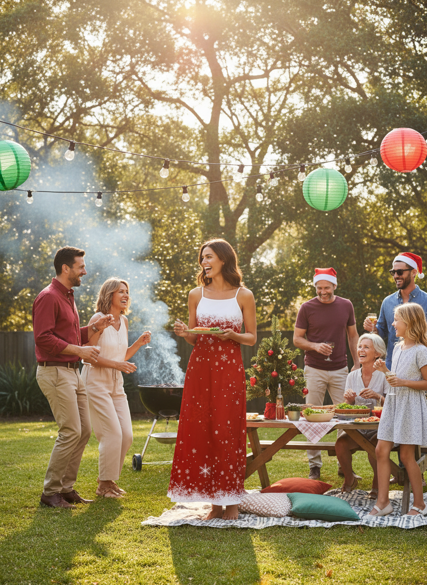 Snowflake dress at outdoor braai