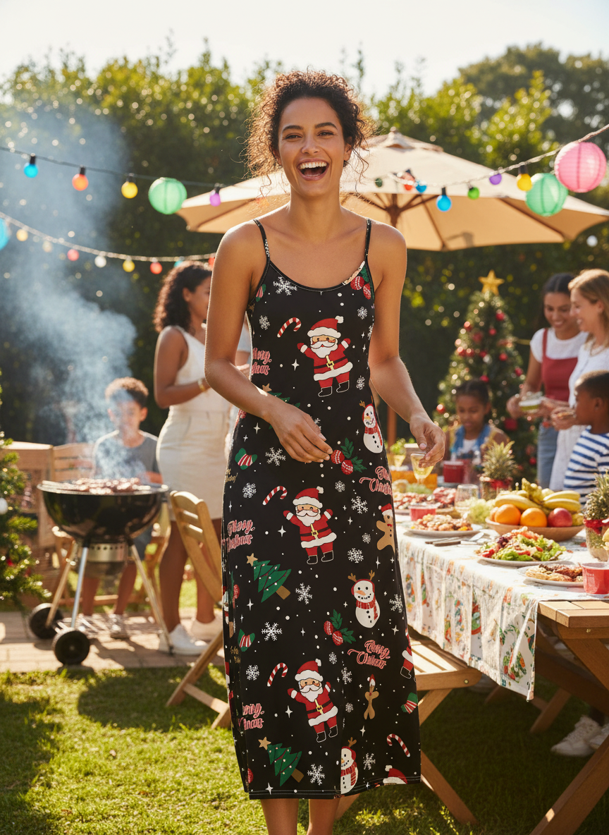Summer Christmas dress at braai