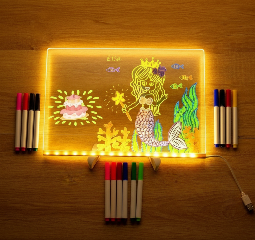 Top-down view with markers